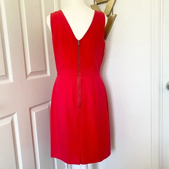 BCBGMaxAzria Red Siri Sleeveless Ruffled Drape Dress - Picture 8 of 13